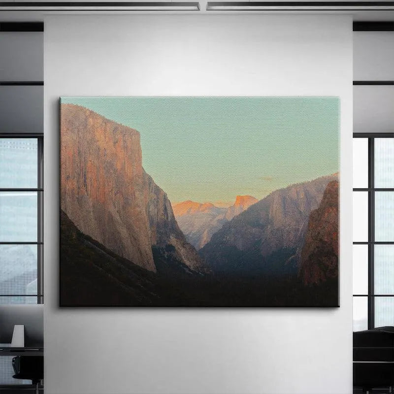 Half Dome visible in the distant haze, captured in the perspective of The Tunnel artwork.