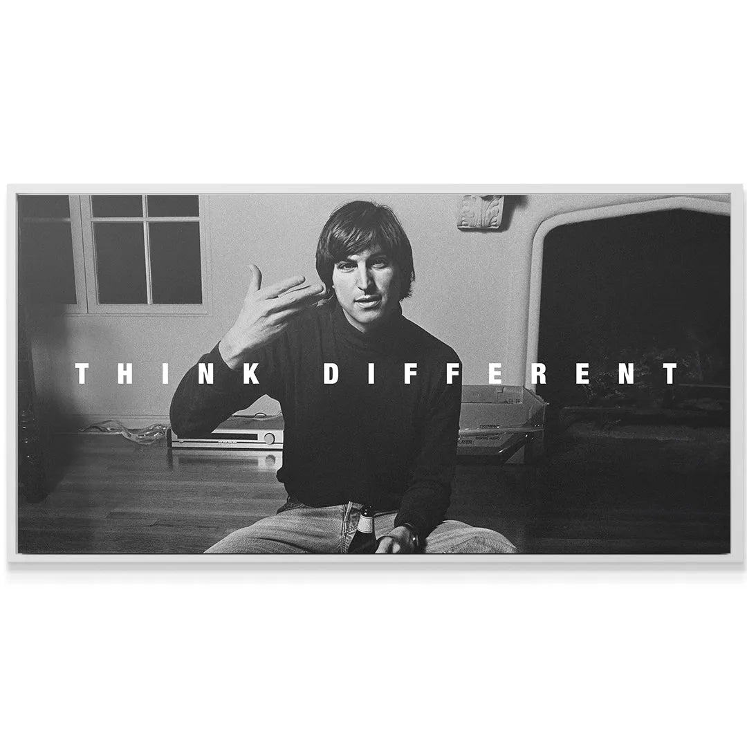 Angled view showing the depth and gallery wrap of the Think Different (No Quote) wall art.