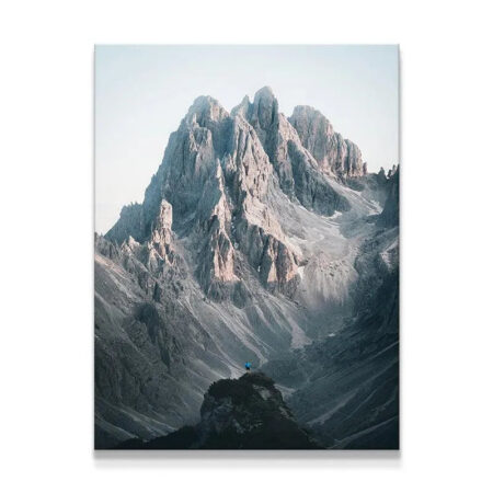 Vertical wide shot of the monumental Three Peaks mountain range texture.