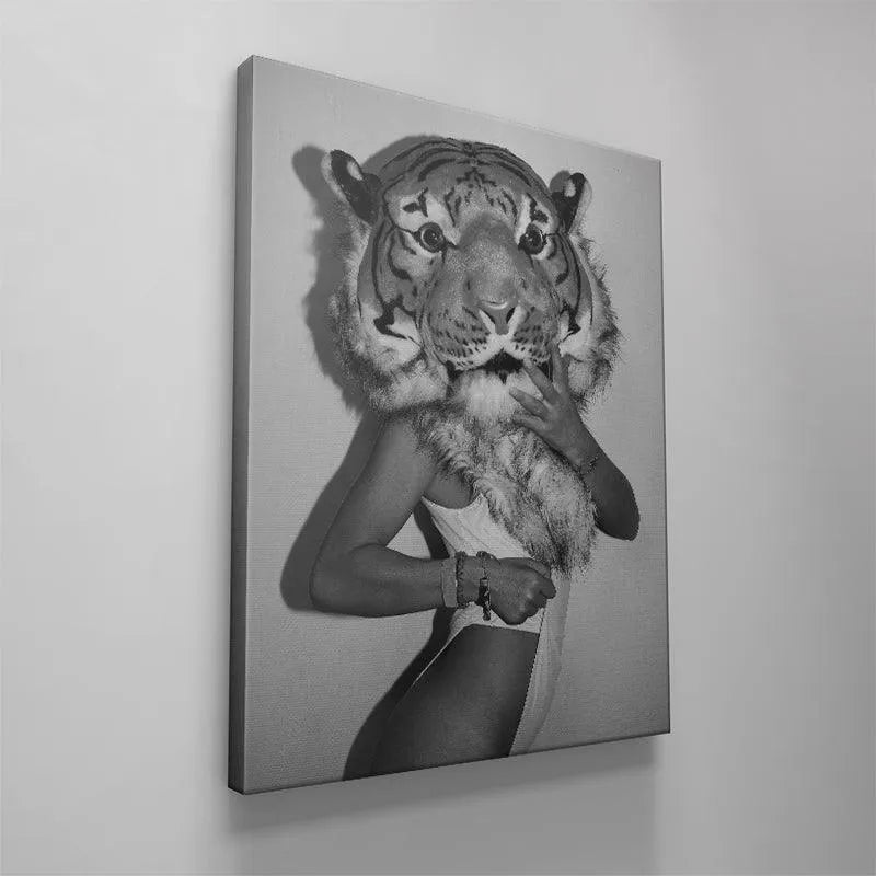 Artistic side view capturing the deep shadow play against a wall created by the striking Tiger Suit.