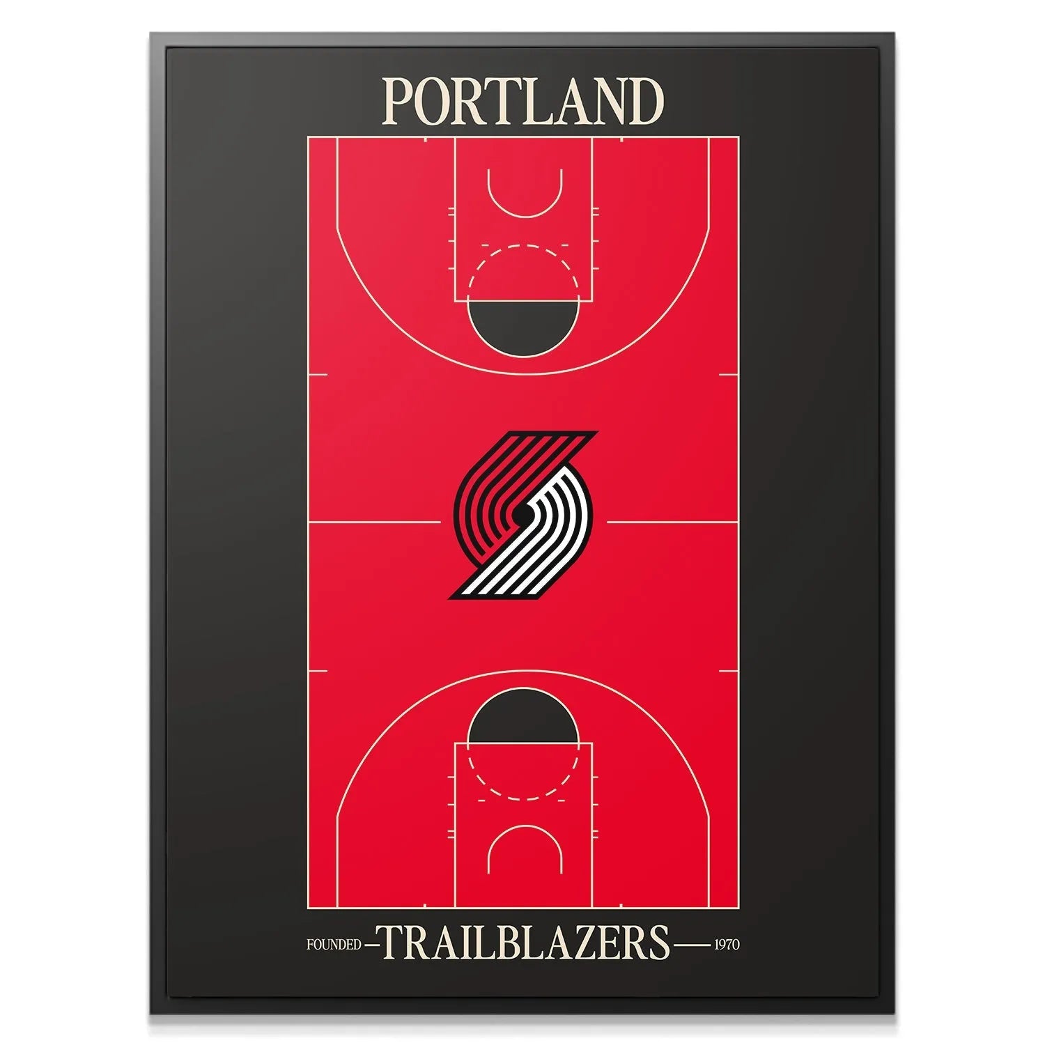 Close-up of the red court surface texture and white boundary lines: Top Court Design - Blazers.