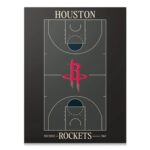 Full view of the 'Top Court Design - Rockets' minimalist basketball court poster art.