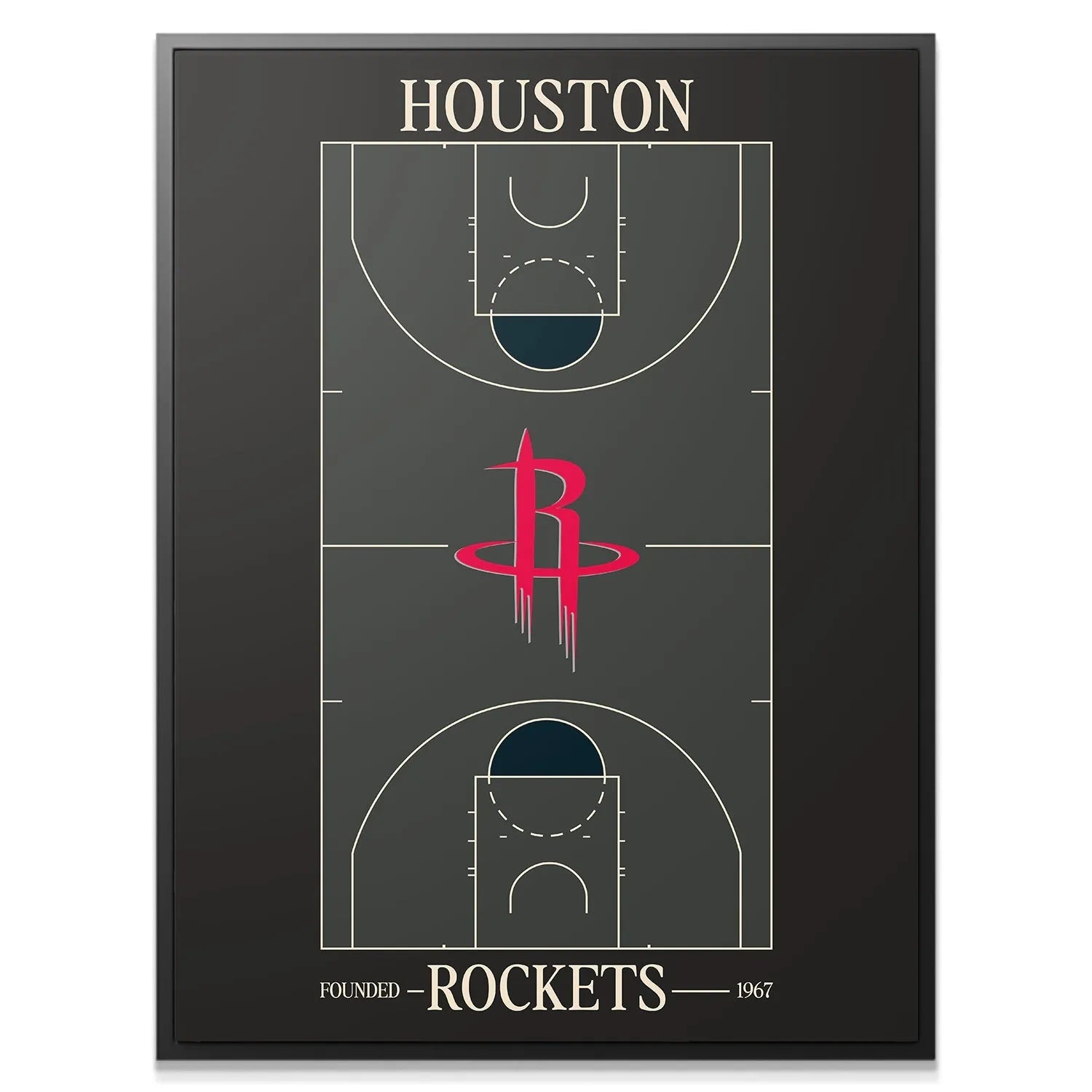 Close-up on the Houston Rockets center court logo detail in the 'Top Court Design - Rockets'.