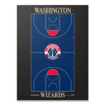 Top Court Design – Wizards Wall Art Full overhead view of the detailed Top Court Design - Wizards basketball court poster.