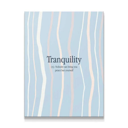 Full view of the 'Tranquility' art print emphasizing the vertical stripe pattern.