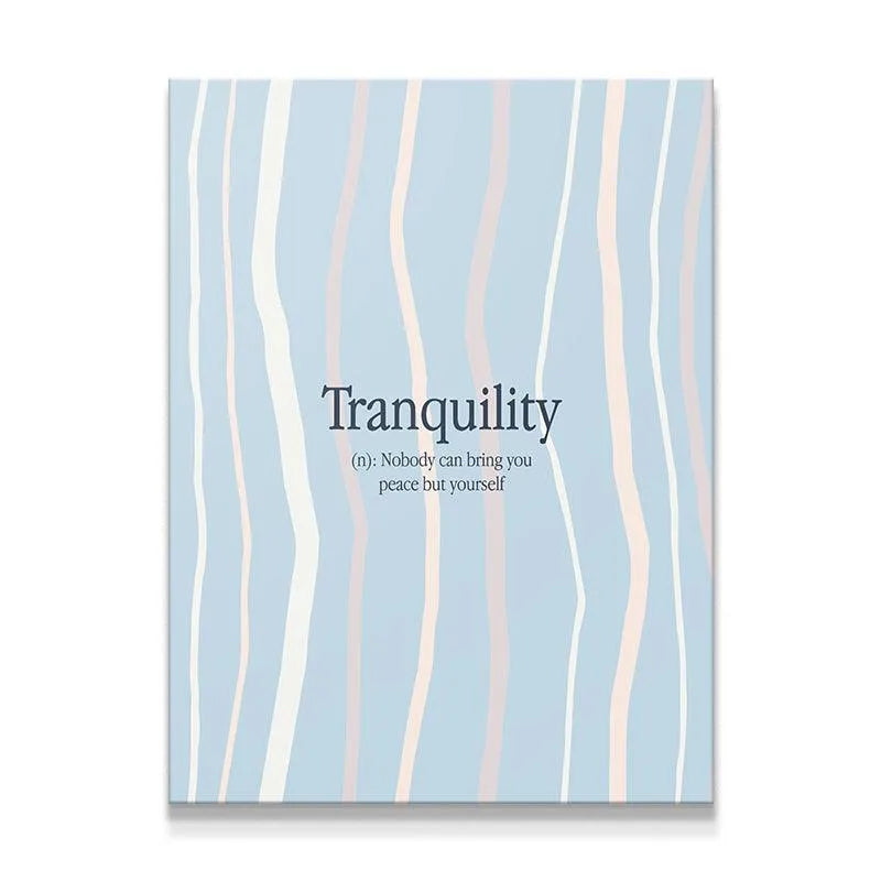 Full view of the 'Tranquility' art print emphasizing the vertical stripe pattern.
