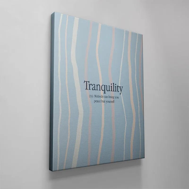 Angled shot showing the soothing pastel blue and blush colors of the 'Tranquility' design.