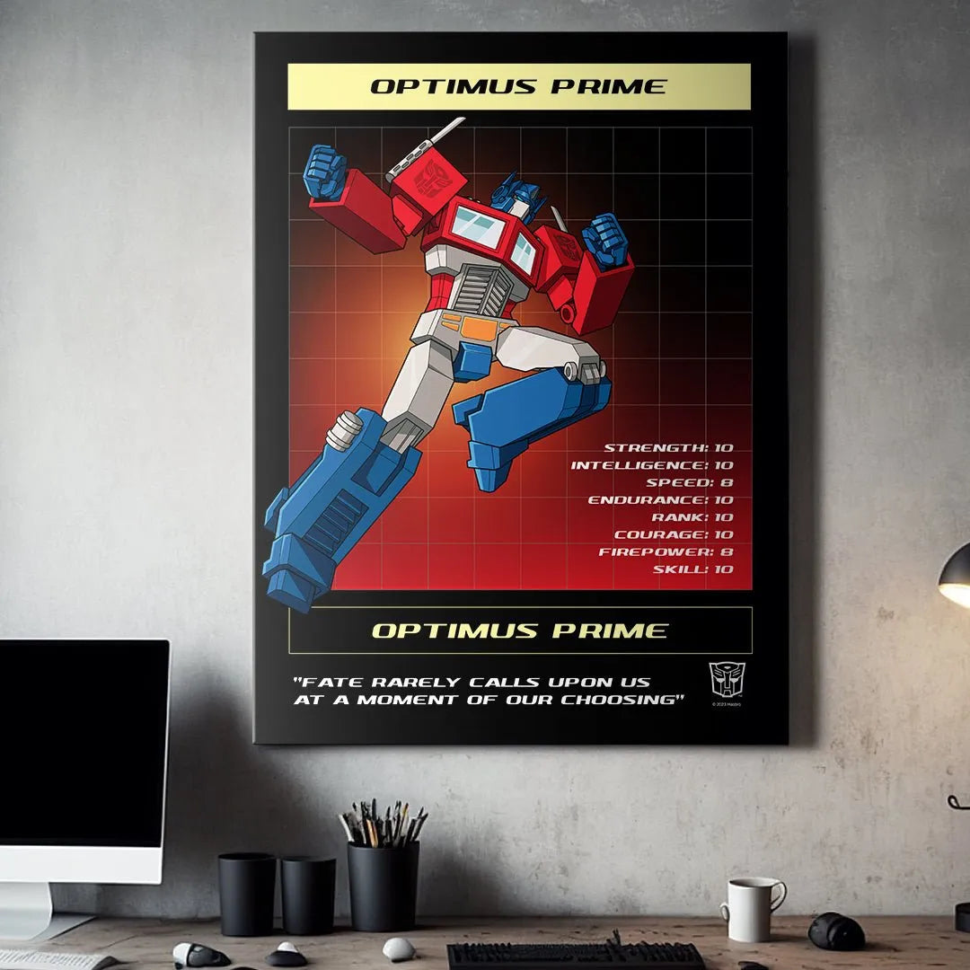 Texturized paper surface detail of the vintage-inspired G1 character card 'Transformers - Fate' poster.