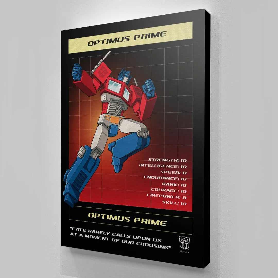 Corner detail focusing on the numerical statistics display for Intelligence and Strength on 'Transformers - Fate'.