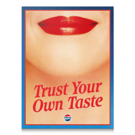 Close-up detail of the glossy red lips featured prominently on the 'Trust Your Own Taste 2' poster print.