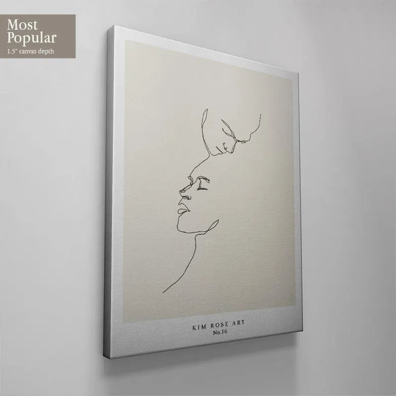 Profile view focusing on the upper face contour in the 'Two Hearts - White' romantic art piece.