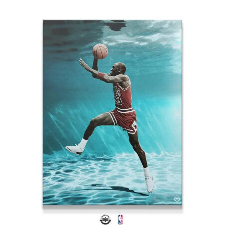Michael Jordan - Under Water - Premium NBA Basketball Canvas Wall Art by MasterPeaceWall