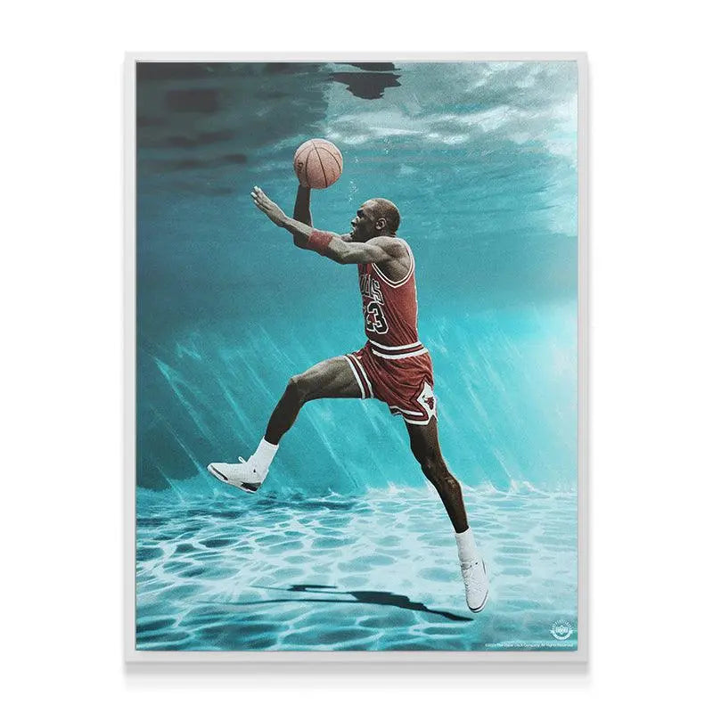 Michael Jordan - Under Water - Premium NBA Basketball Canvas Wall Art by MasterPeaceWall