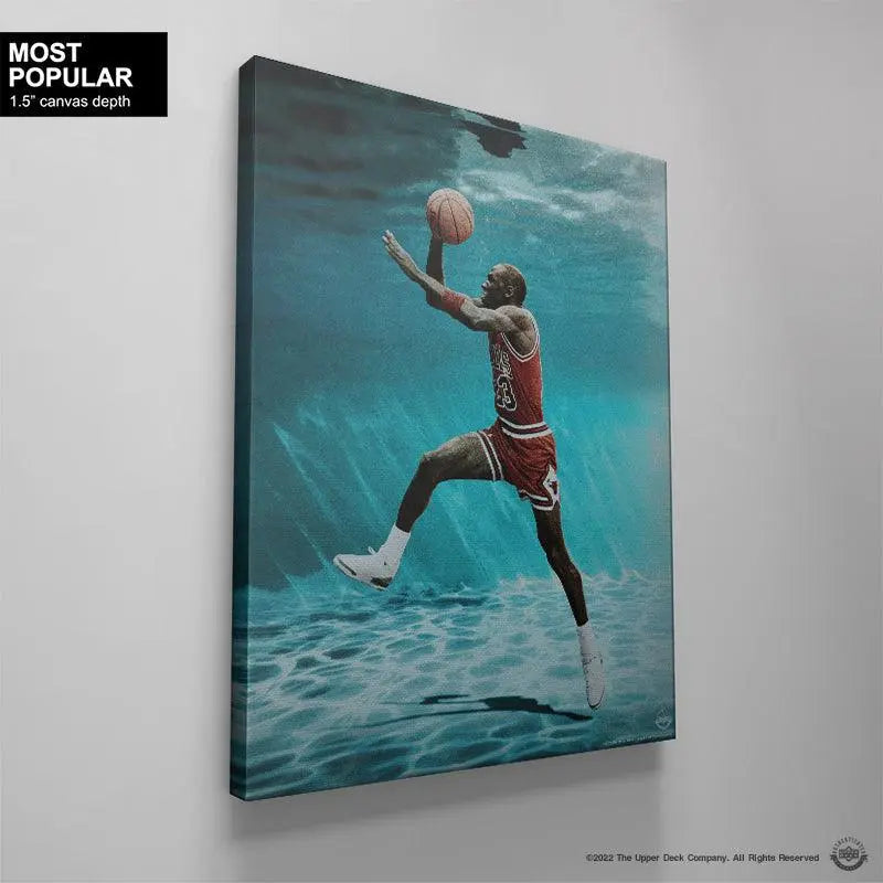 Michael Jordan - Under Water - Premium NBA Basketball Canvas Wall Art by MasterPeaceWall