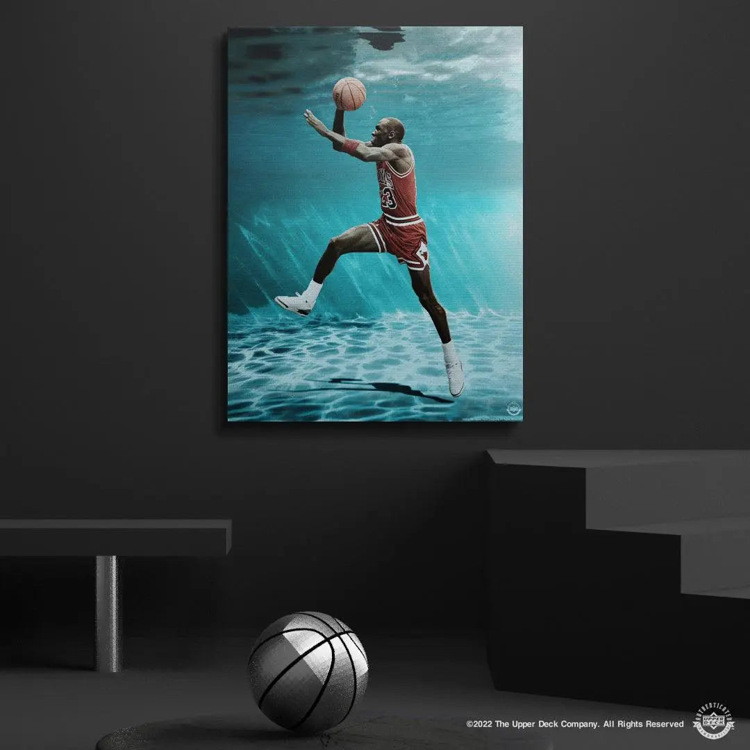 Michael Jordan - Under Water - Premium NBA Basketball Canvas Wall Art by MasterPeaceWall