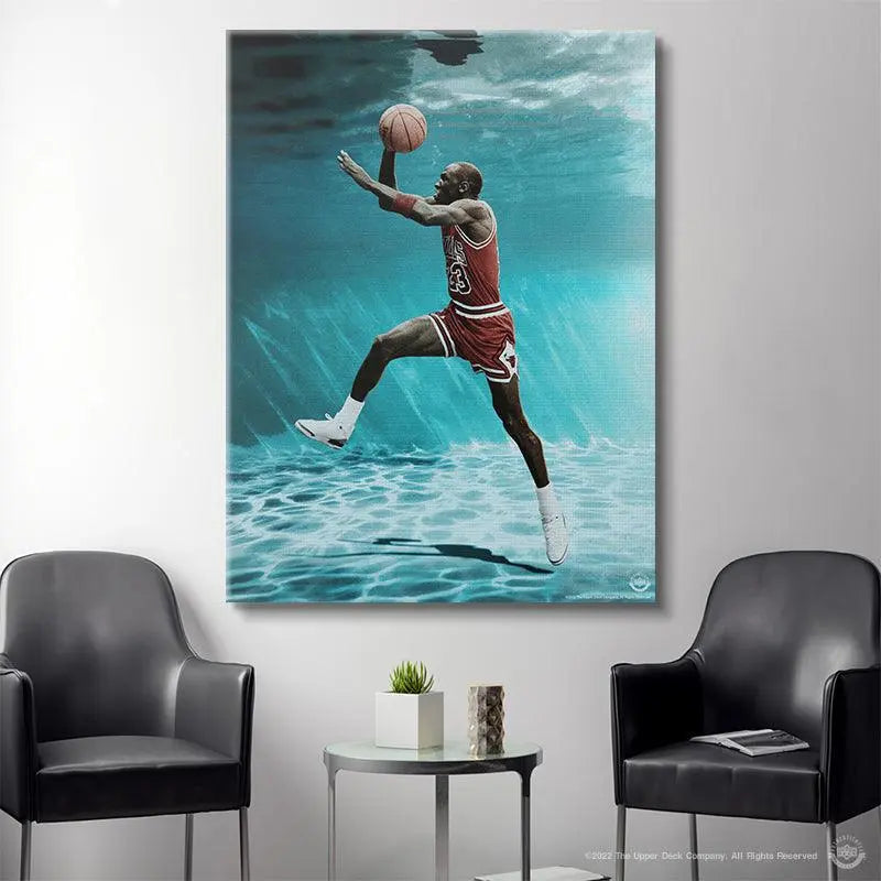 Michael Jordan - Under Water - Premium NBA Basketball Canvas Wall Art by MasterPeaceWall