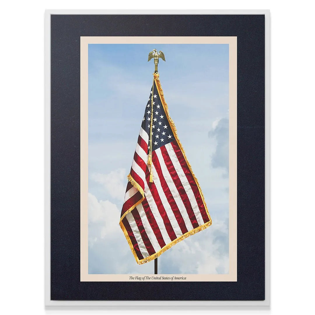 Texture detail of the flowing red and white stripes captured in the USA Flag 2 photographic print.