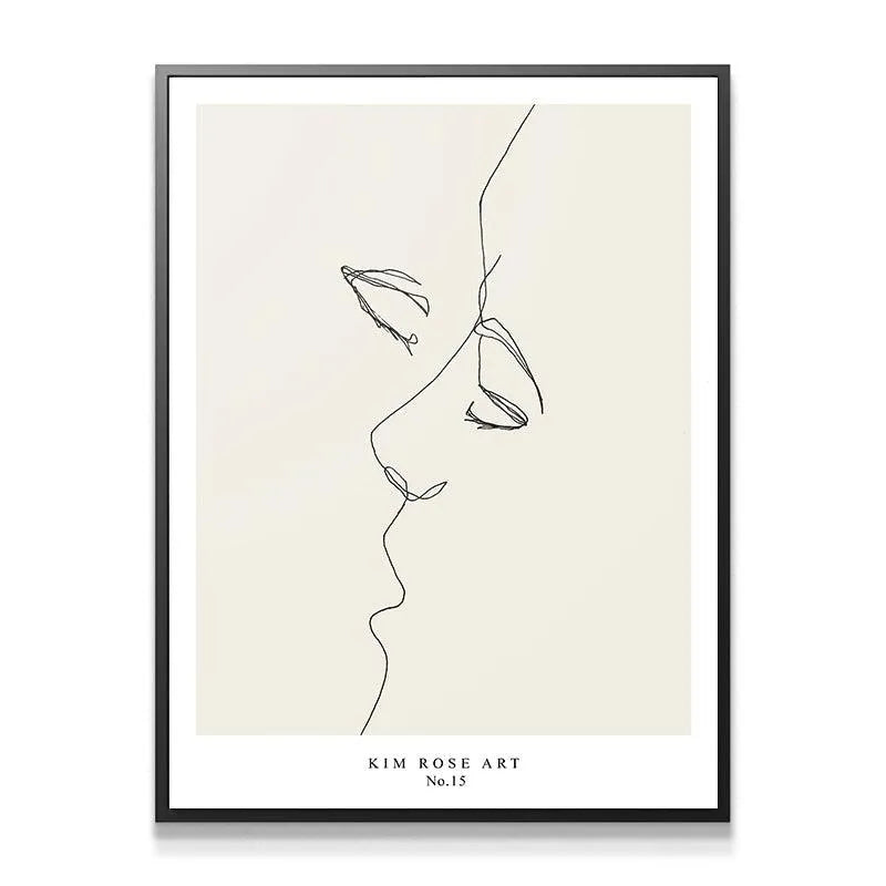 Full framed view of the Útimo Beso - White wall art showing its minimalist aesthetic and white border.
