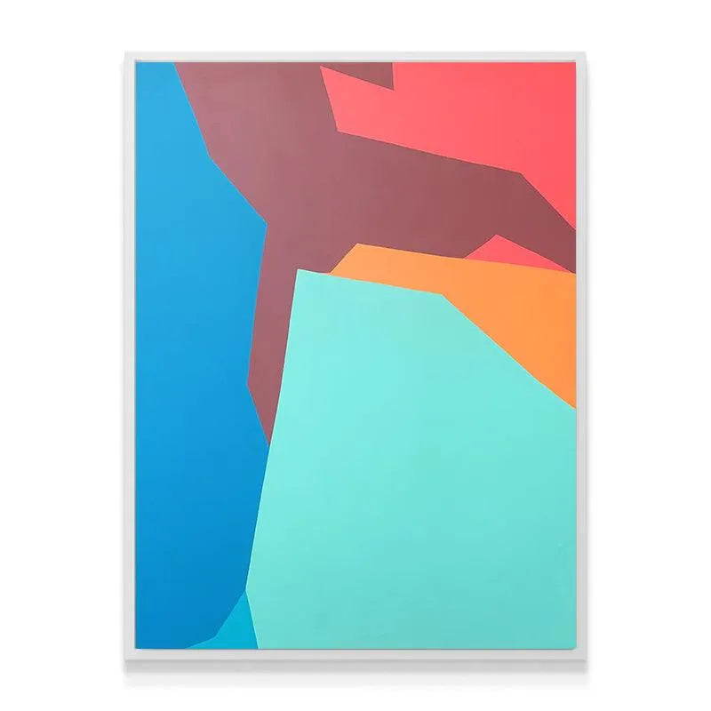 Lifestyle mockup of VANGOGHScave1 hanging above a minimalist sofa in a bright, modern living room.