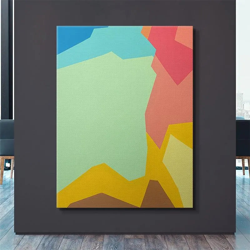 Abstract landscape inspired art, emphasizing the interlocking geometric forms of VANGOGHScliff1.