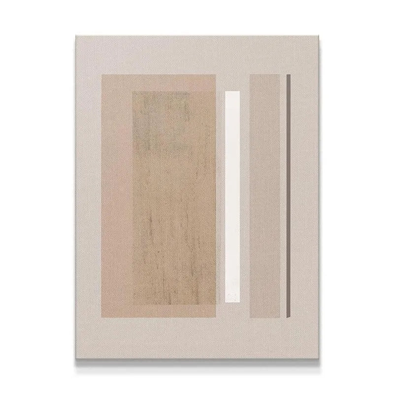 Full view of the minimalist 'Velvet Beige' abstract canvas print for wall decor.