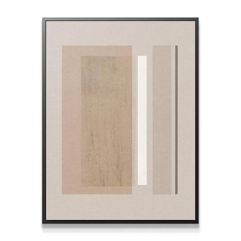 Close-up on the textured tan rectangle within the 'Velvet Beige' geometric artwork.