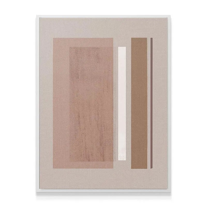 Vertical orientation of the modern art print titled Velvet Pink, highlighting rectangular shapes.